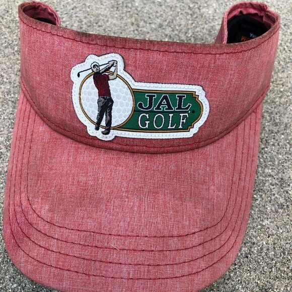JAL GOLF Visor Hat Cap Men's One Size Jacob Lusk Adjustable Red Pukka - Picture 2 of 8